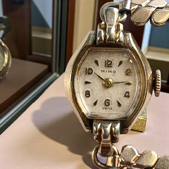 Vintage‎ MIMO 10k RG Kreisler Leaf Link Bracelet Windup Wristwatch